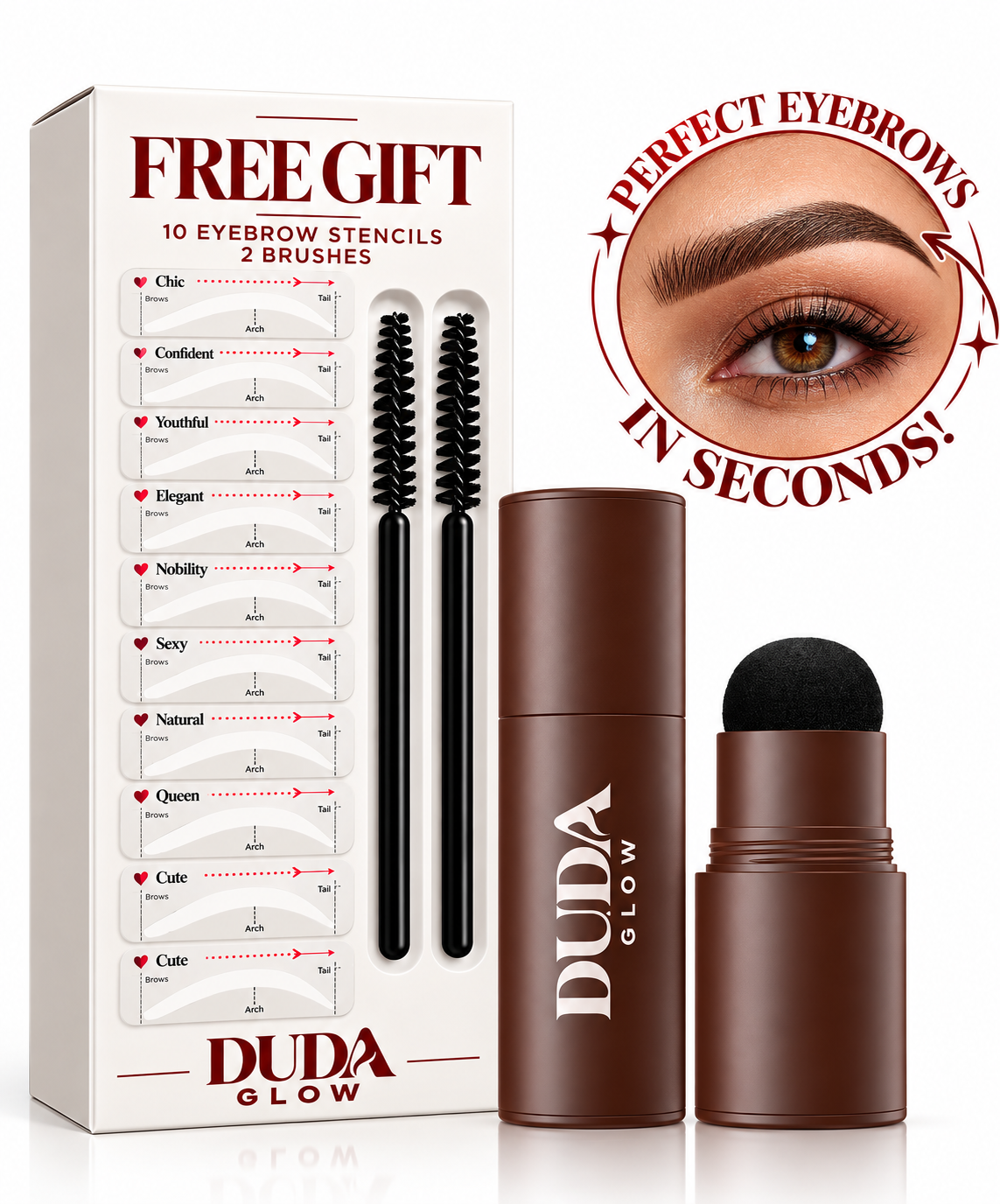 Duda Stamp: Perfect Brow Kit [FREE 10 Stencils]