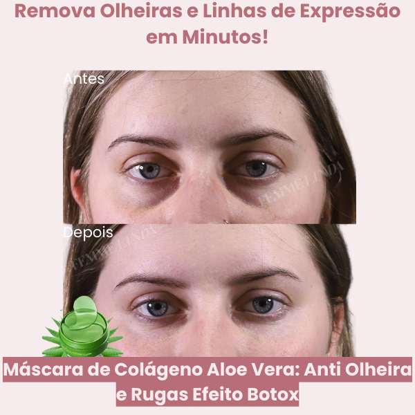 Máscara de Colágeno Aloe Vera: Anti Olheiras e Rugas Efeito Botox